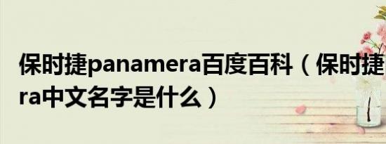 保时捷panamera百度百科（保时捷panamera中文名字是什么）