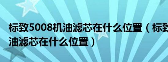 标致5008机油滤芯在什么位置（标致5008机油滤芯在什么位置）