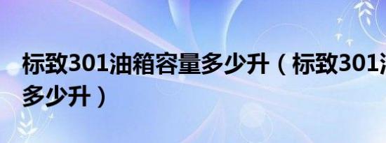 标致301油箱容量多少升（标致301油箱容量多少升）