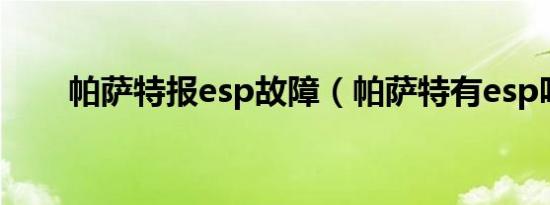 帕萨特报esp故障（帕萨特有esp吗）