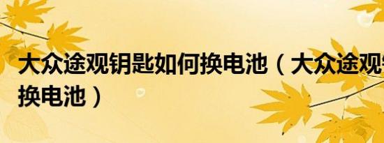 大众途观钥匙如何换电池（大众途观钥匙如何换电池）