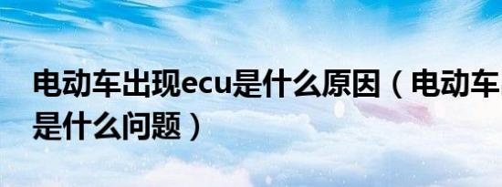 电动车出现ecu是什么原因（电动车出现ecu是什么问题）