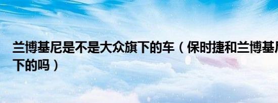 兰博基尼是不是大众旗下的车（保时捷和兰博基尼是大众旗下的吗）