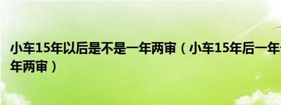 小车15年以后是不是一年两审（小车15年后一年一审还是一年两审）