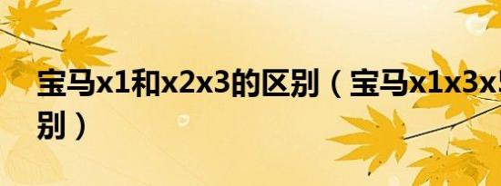 宝马x1和x2x3的区别（宝马x1x3x5有何区别）