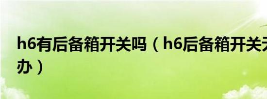 h6有后备箱开关吗（h6后备箱开关无反应咋办）