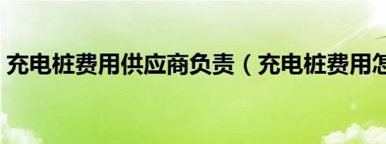 充电桩费用供应商负责（充电桩费用怎么算）