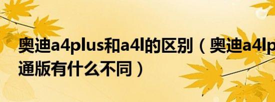 奥迪a4plus和a4l的区别（奥迪a4lplus和普通版有什么不同）