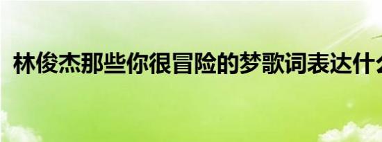 林俊杰那些你很冒险的梦歌词表达什么意思