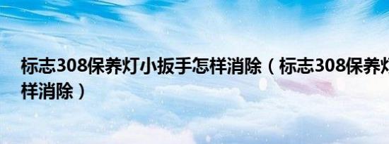 标志308保养灯小扳手怎样消除（标志308保养灯小扳手怎样消除）