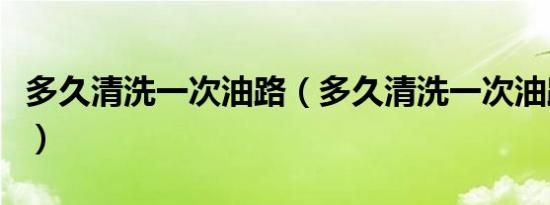 多久清洗一次油路（多久清洗一次油路和气路）