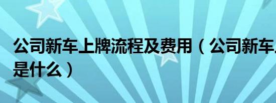 公司新车上牌流程及费用（公司新车上牌流程是什么）