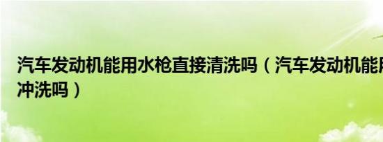 汽车发动机能用水枪直接清洗吗（汽车发动机能用水枪直接冲洗吗）