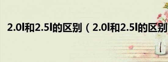 2.0l和2.5l的区别（2.0l和2.5l的区别大吗）