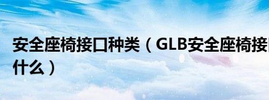 安全座椅接口种类（GLB安全座椅接口类型是什么）