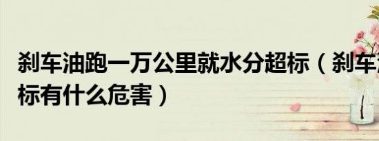 刹车油跑一万公里就水分超标（刹车油水分超标有什么危害）